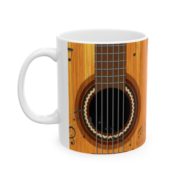 KAFA BASKI Gitar Temalı Porselen Kupa – Akustik Müzik Tasarımı – KF17052612