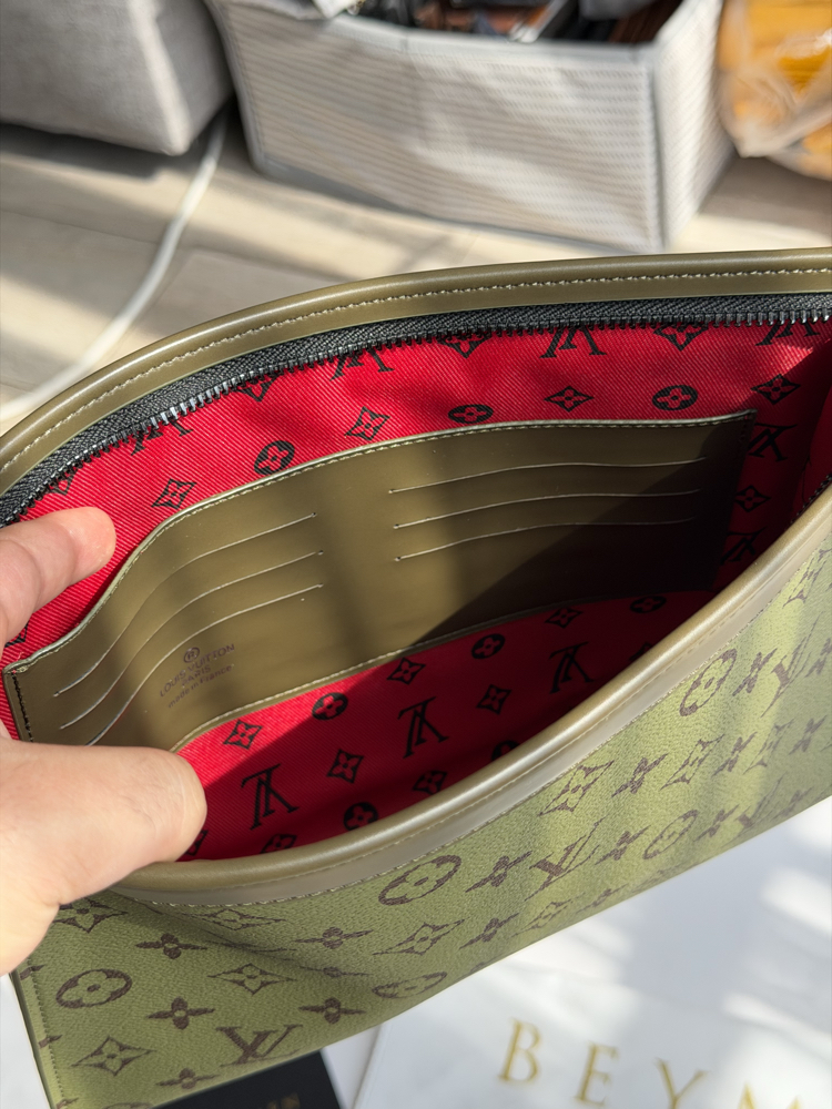 LV Clutch Çanta Premium İthal Haki (FULL SET)