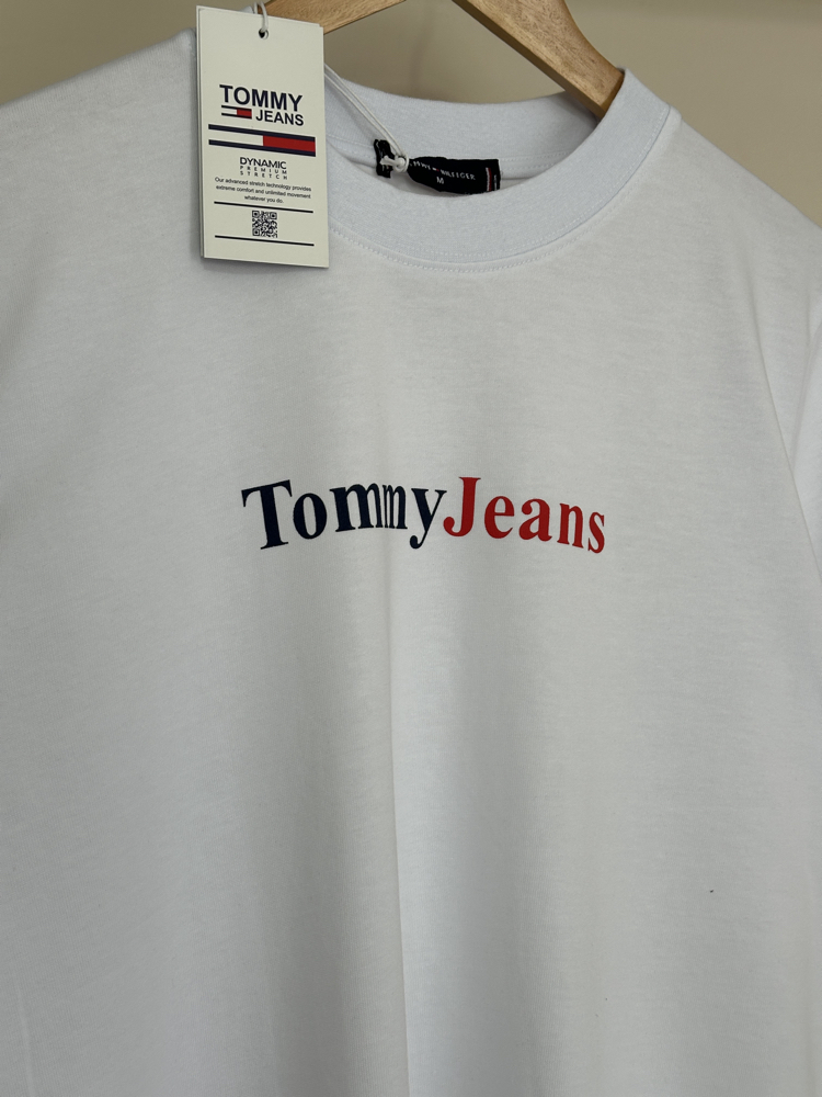 TOMMY Premium Tshirt Beyaz %100 Pamuk
