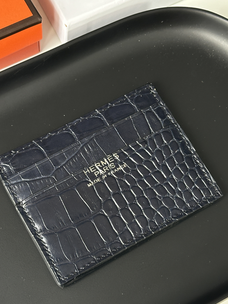 HERMES Kartlık %100 HAKİKİ DERİ (Lacivert)