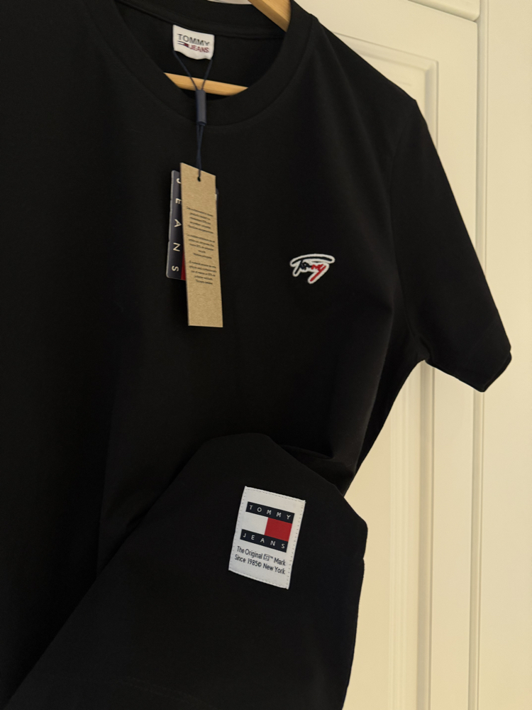 TOMMY Premium++ Tshirt Siyah %100 Pamuk