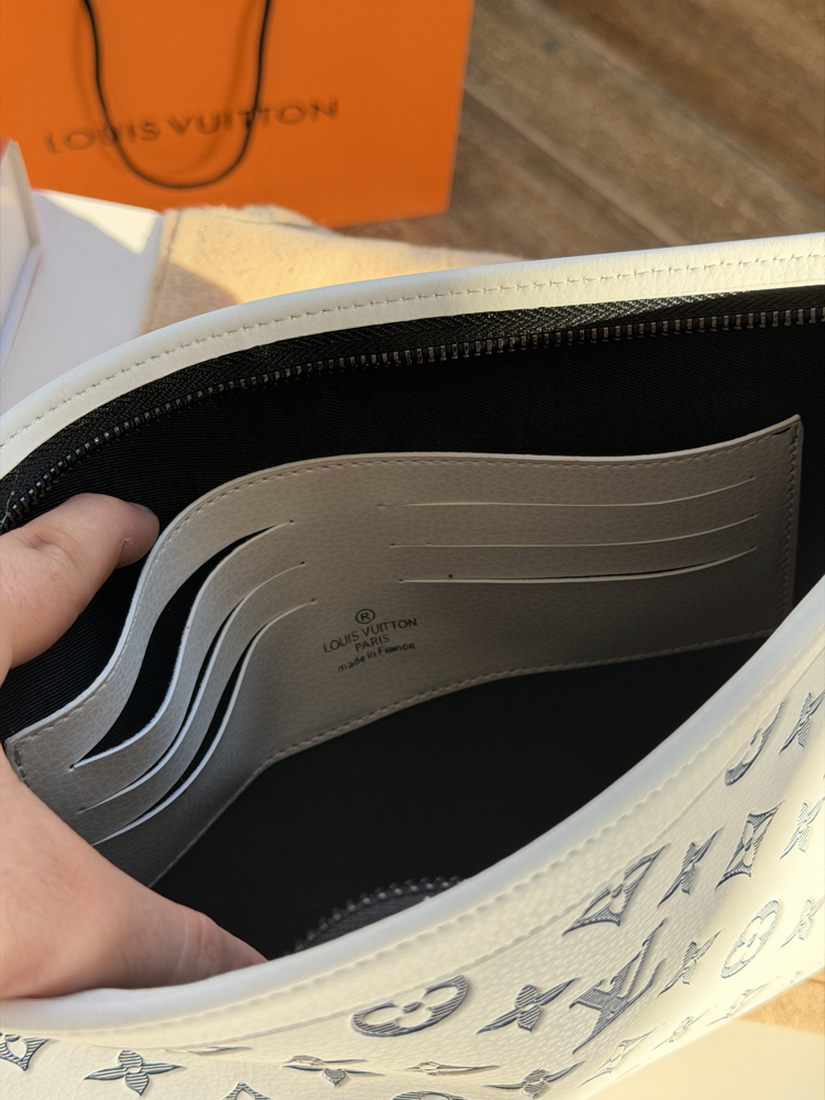 LV Clutch Çanta Premium İthal Beyaz (FULL SET)