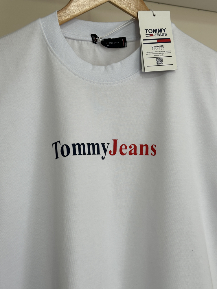 TOMMY Premium Tshirt Beyaz %100 Pamuk