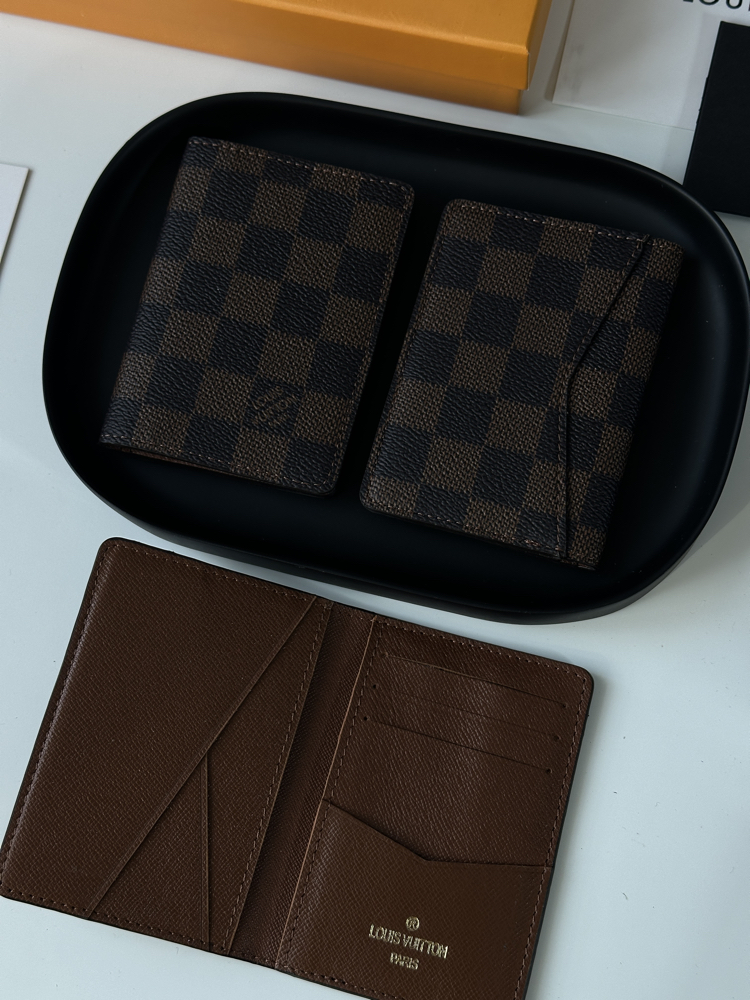 LV Pocket Cüzdan %100 HAKİKİ DERİ (Taba)
