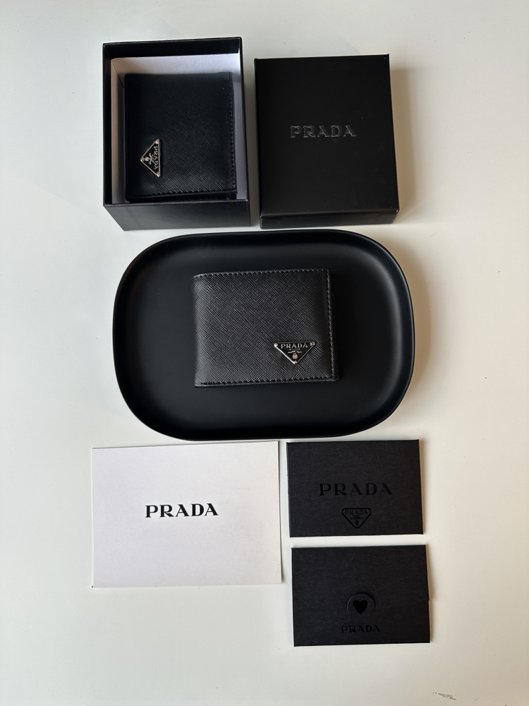 PRADA Cüzdan Siyah #01 (KUTULU, BELGELİ)
