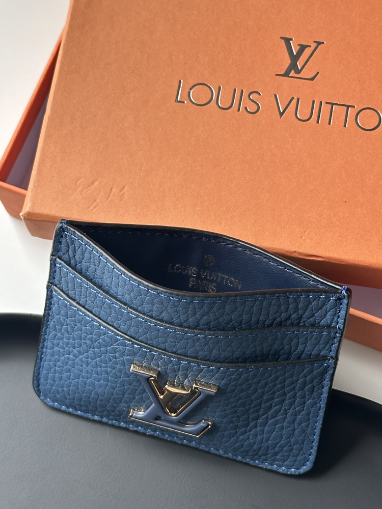 LV Kartlık Lacivert %100 HAKİKİ DERİ (KUTULU, TOZ TORBALI)