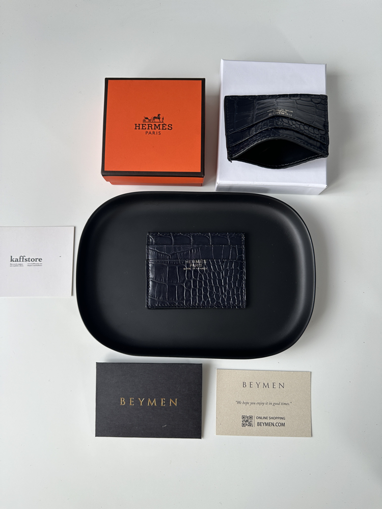 HERMES Kartlık %100 HAKİKİ DERİ (Lacivert)