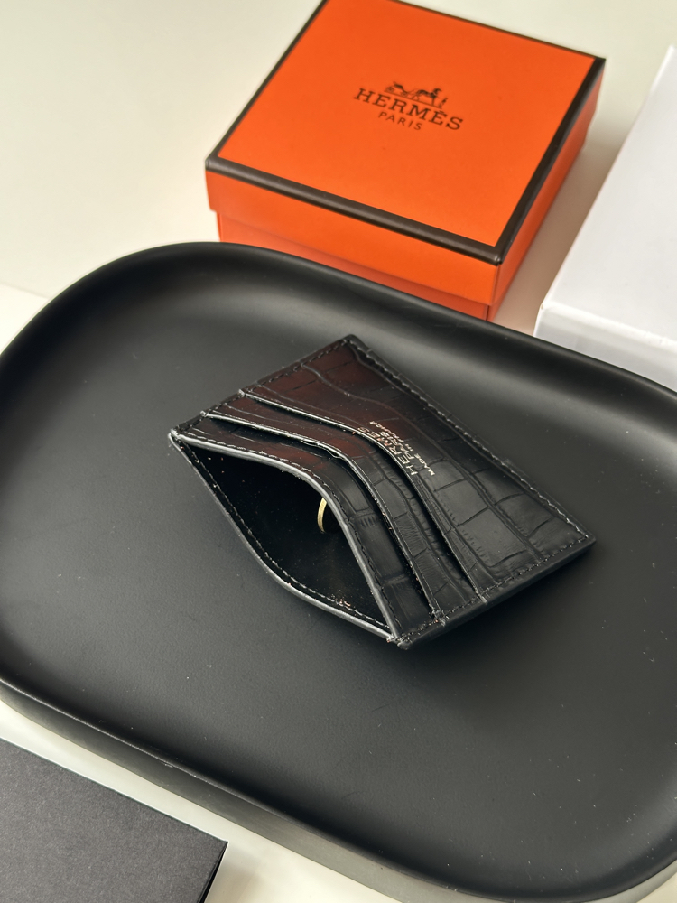 HERMES Kartlık %100 HAKİKİ DERİ (Siyah)
