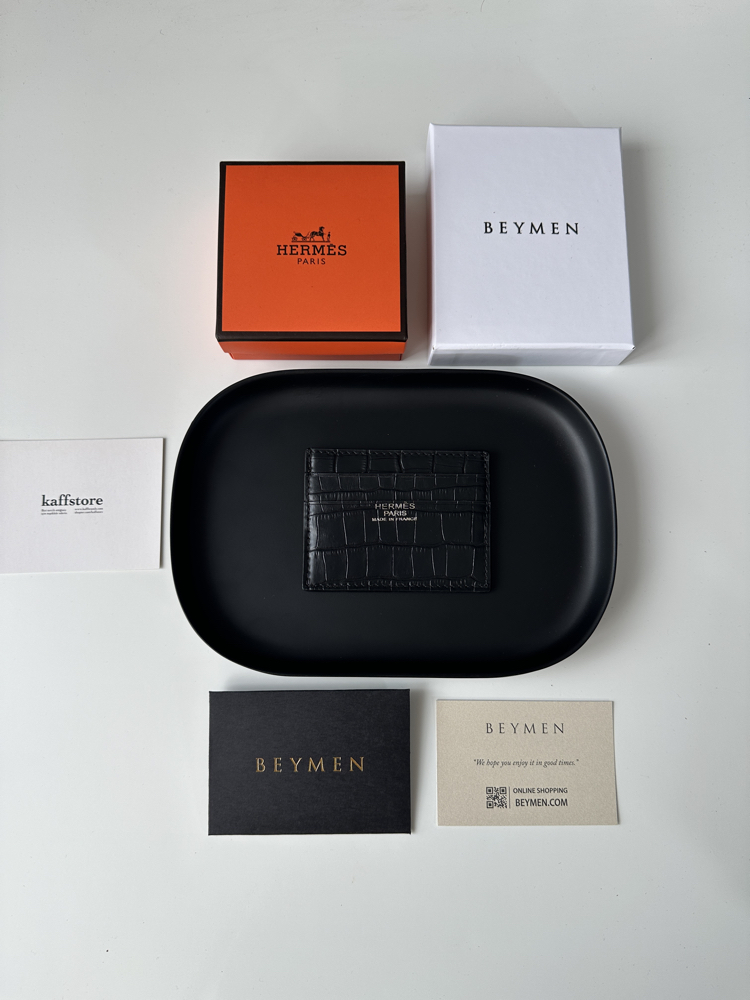 HERMES Kartlık %100 HAKİKİ DERİ (Siyah)