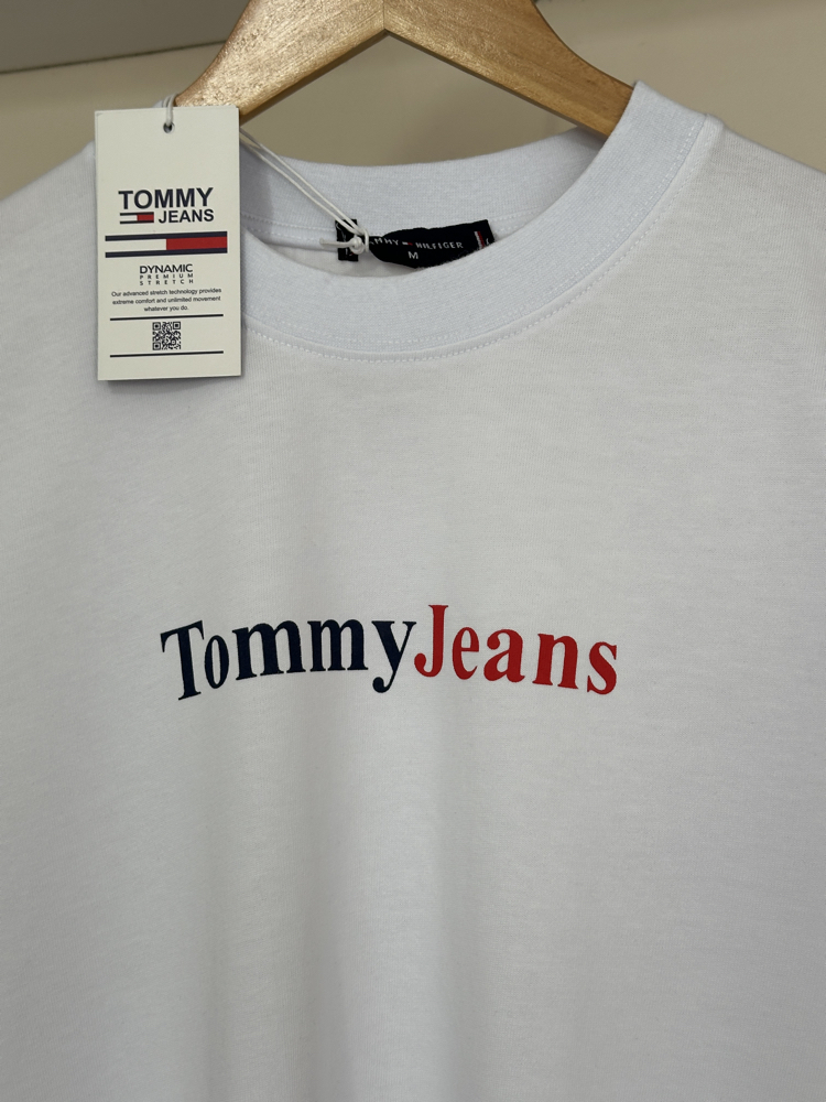 TOMMY Premium Tshirt Beyaz %100 Pamuk