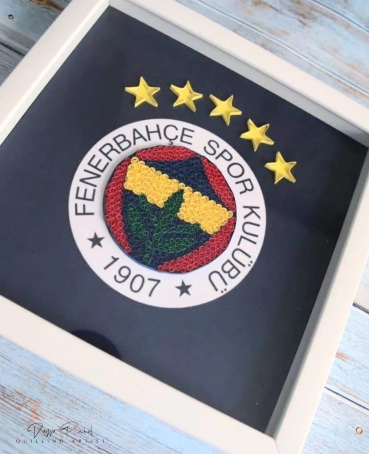 Fenerbahçe Taraftarına Özel Quilling Tablo Şık Duvar Dekoru