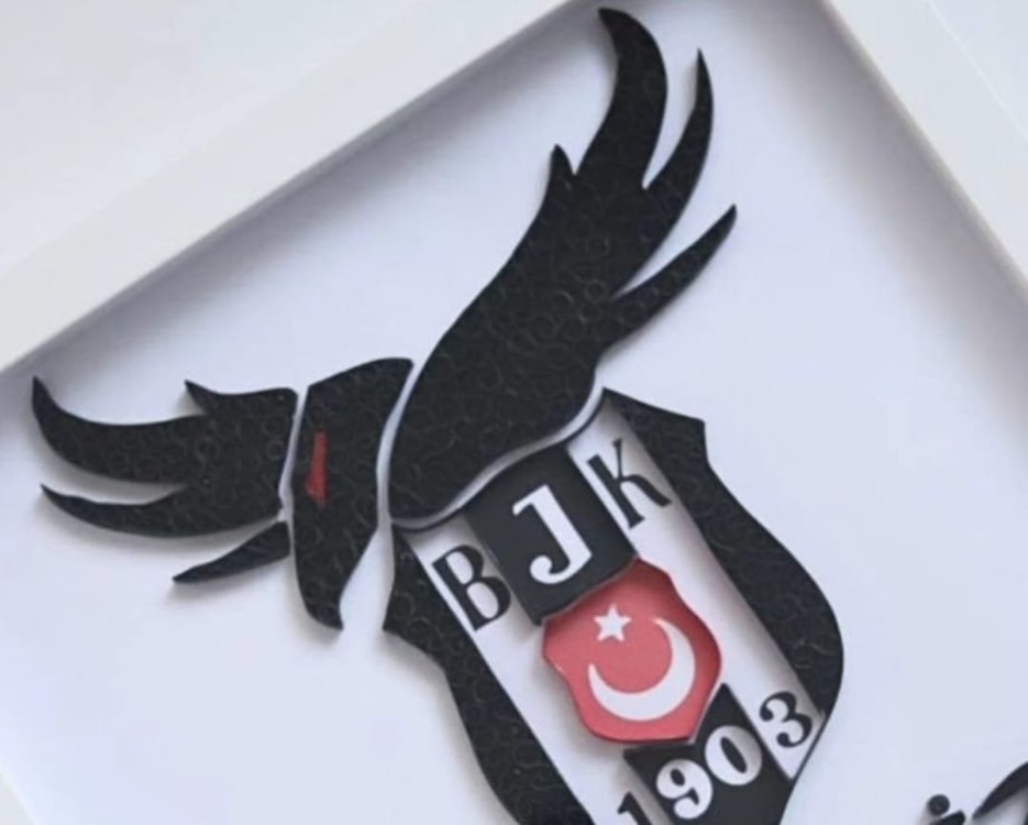 Beşiktaş Taraftarına Özel Quilling Tablo | Kartal ve Arma Tasarımı | Şık Duvar Dekoru