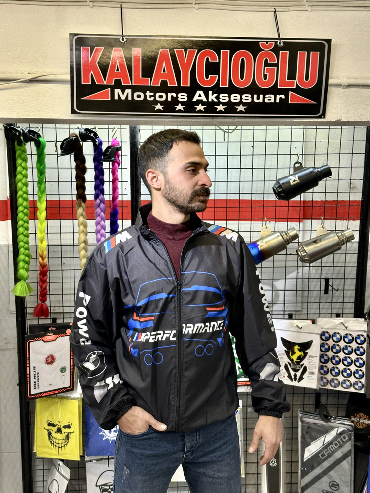 BMW Paraşüt Kumaş Ceket Siyah