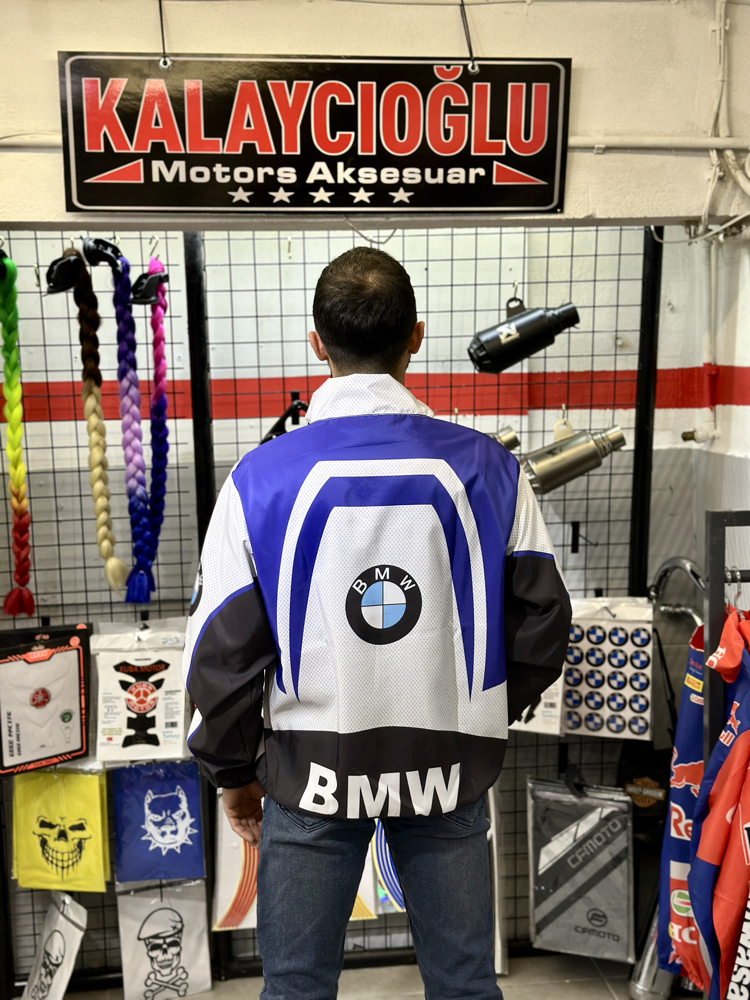 BMW Paraşüt Kumaş Ceket Beyaz