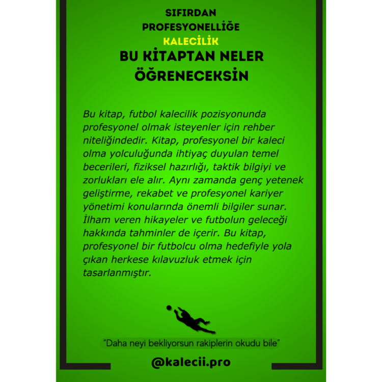 SIFIRDAN PROFESYONELLİĞE KALECİLİK