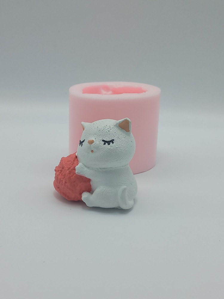 Yumaklı Kedi Silikon Kalıp - K6848
