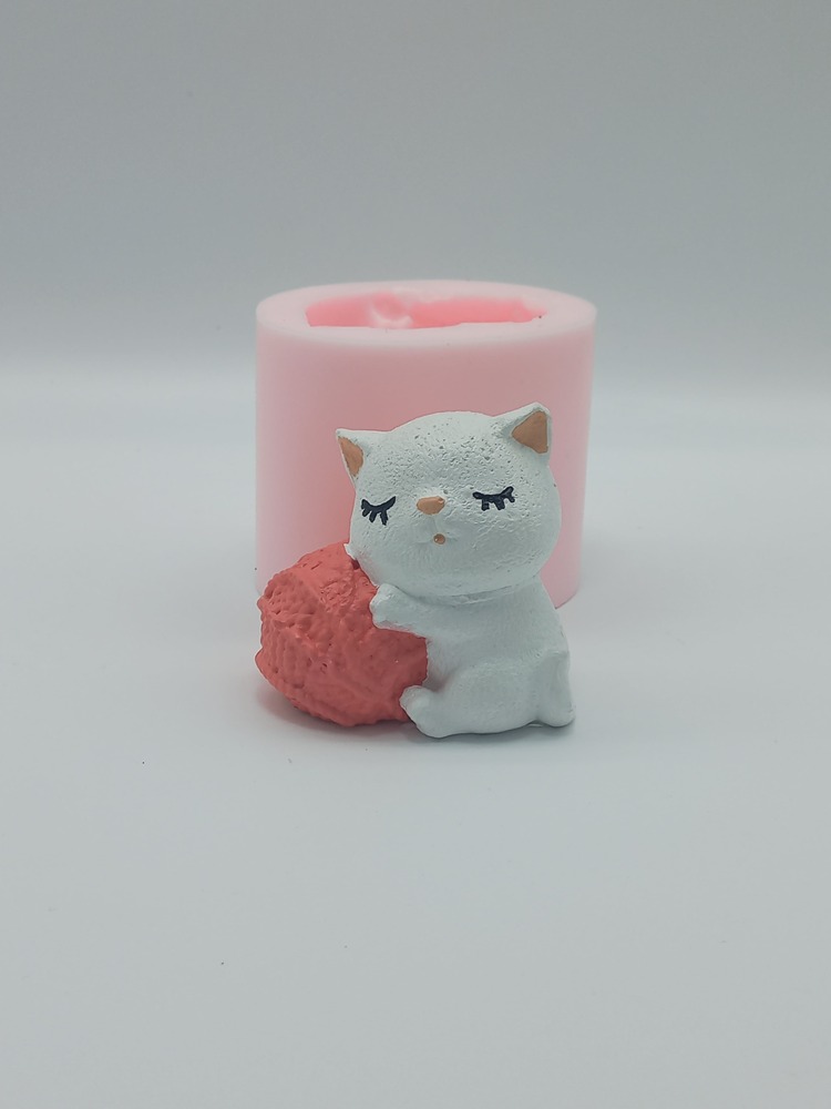 Yumaklı Kedi Silikon Kalıp - K6848