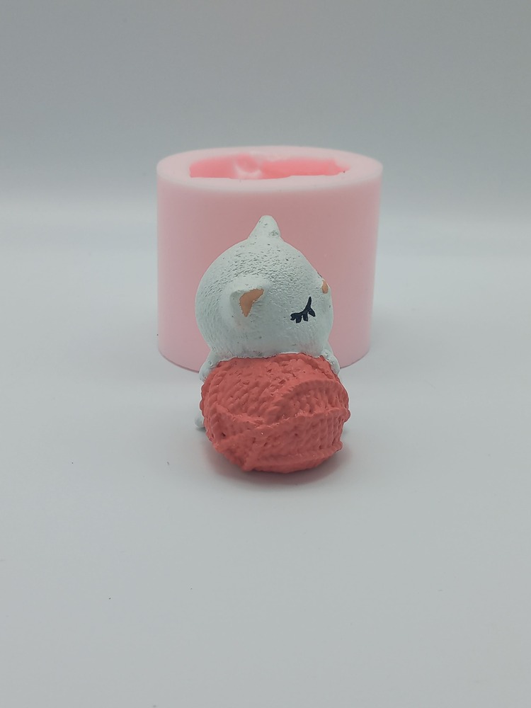 Yumaklı Kedi Silikon Kalıp - K6848