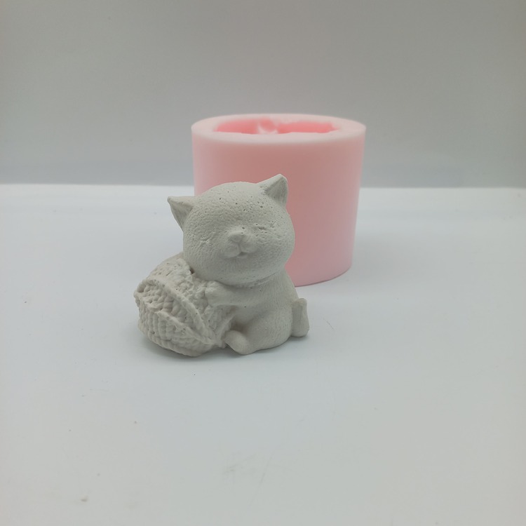 Yumaklı Kedi Silikon Kalıp - K6848