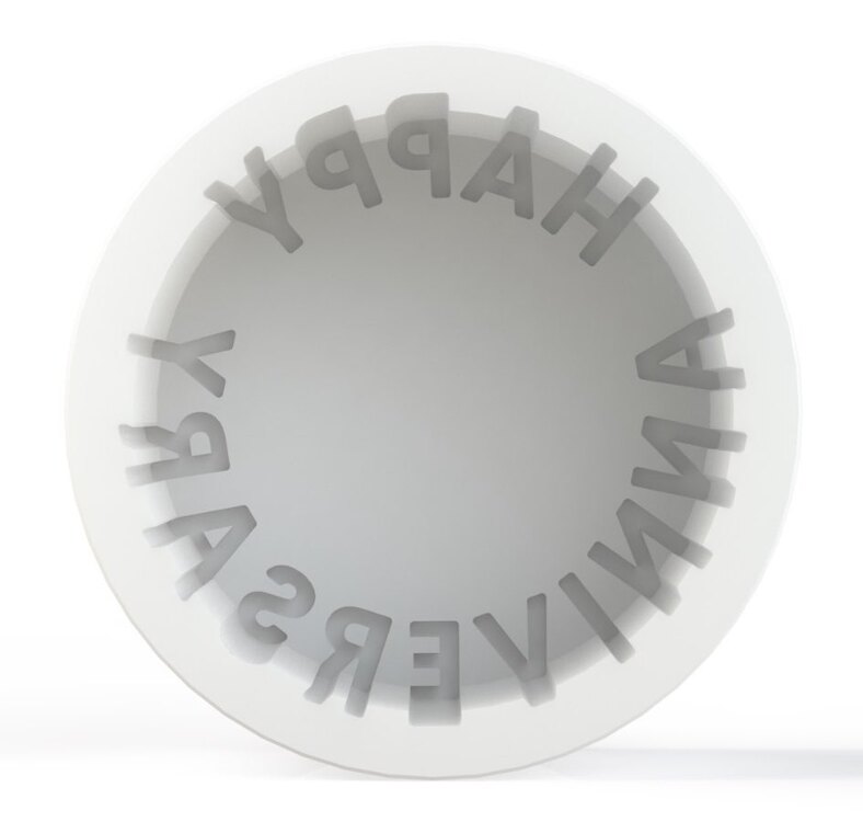Happy Anniversary Yazılı Pasta Kalıbı – 84x48 mm | Platin Silikon