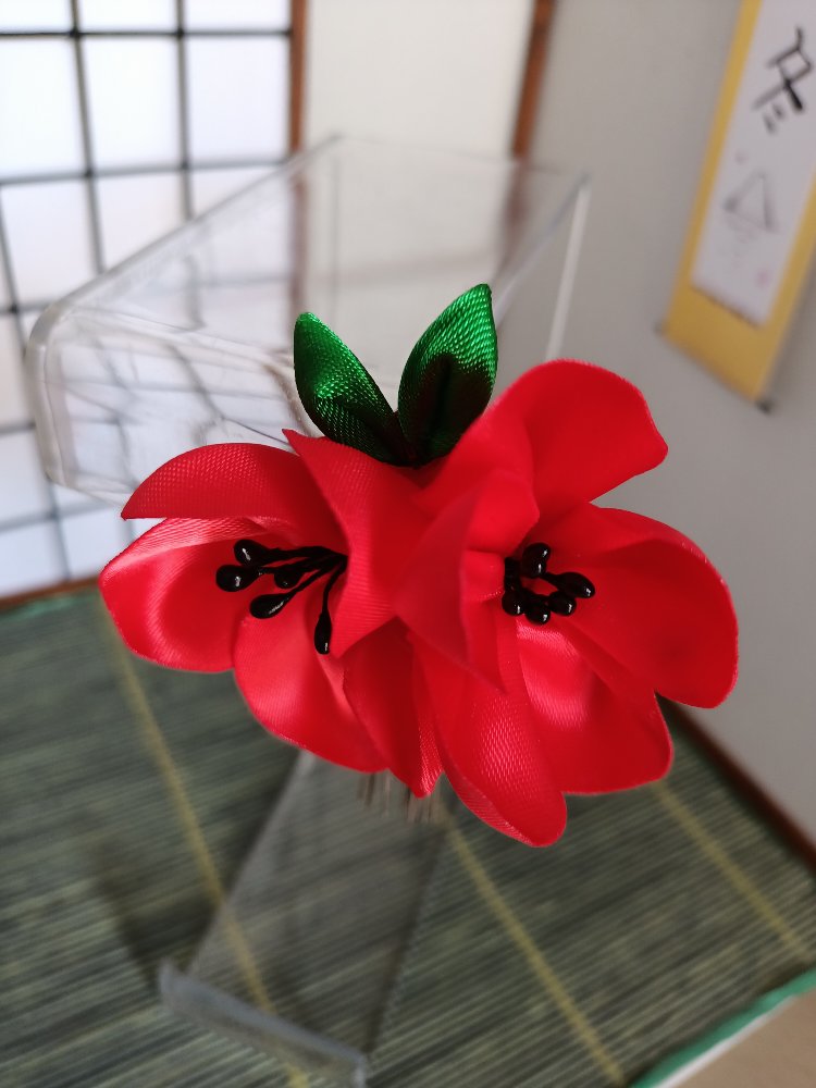Gelincik Kanzashi Saç Tokası