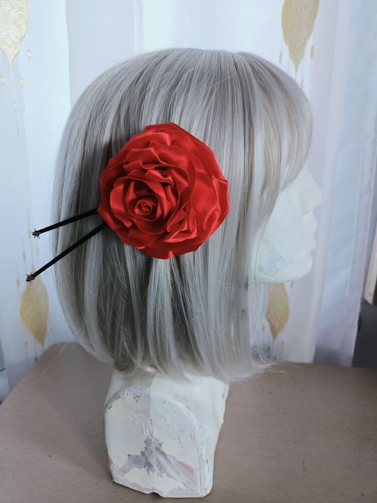 Gül kanzashi çifti