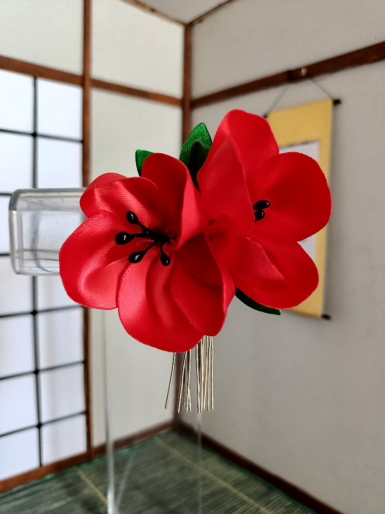 Gelincik Kanzashi Saç Tokası