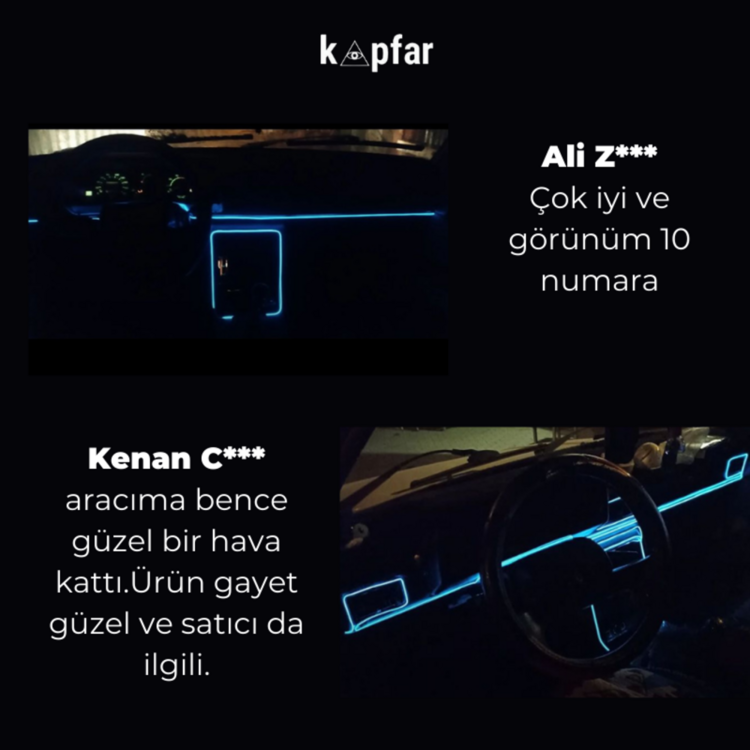 5 METRE Kapfar Araç İçi Torpido Ledi (MAVİ)
