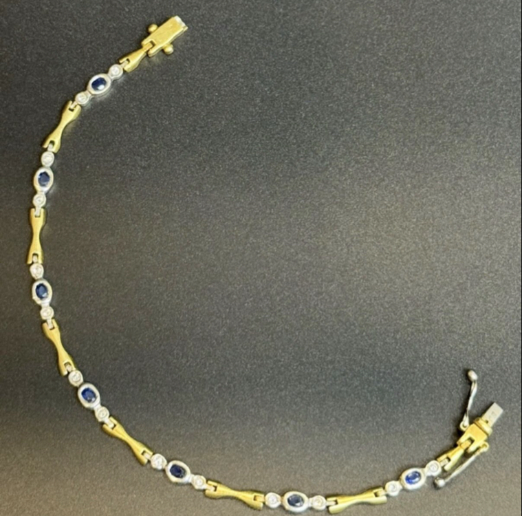 Pırlanta ve safir taşlı bileklik 19 cm (11.60)