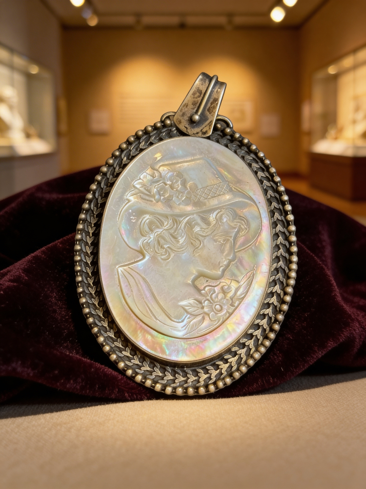 Gümüş Cameo kolye ucu
