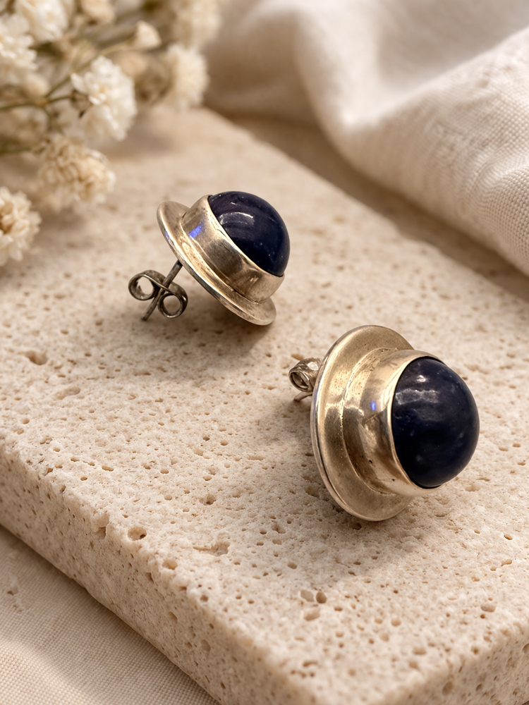 Gümüş lapis taşlı küpe