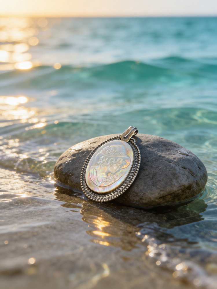 Gümüş Cameo kolye ucu