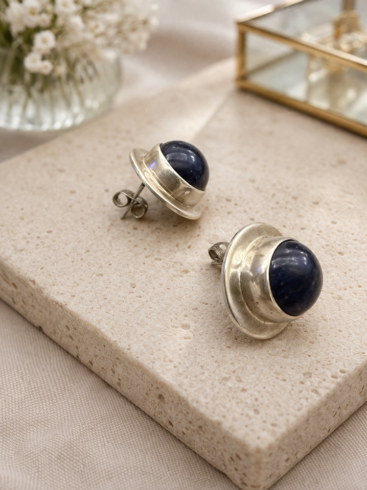 Gümüş lapis taşlı küpe