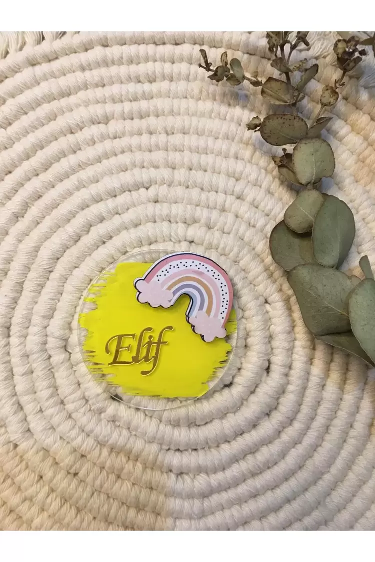 Magnet Gökkuşağı Sarı 6 cm 10 Adet