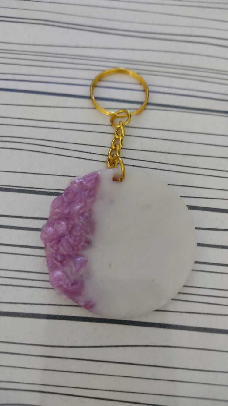 pembe taşlı epoksi anahtarlık 25 adet