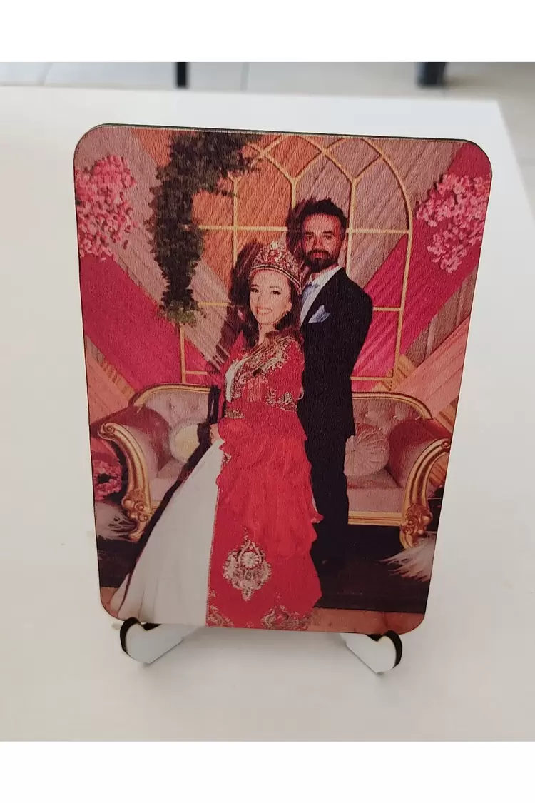 Ahşap Süblimasyon Fotoğraf Baskılı Ayaklı Masa Süsü 15x10cm