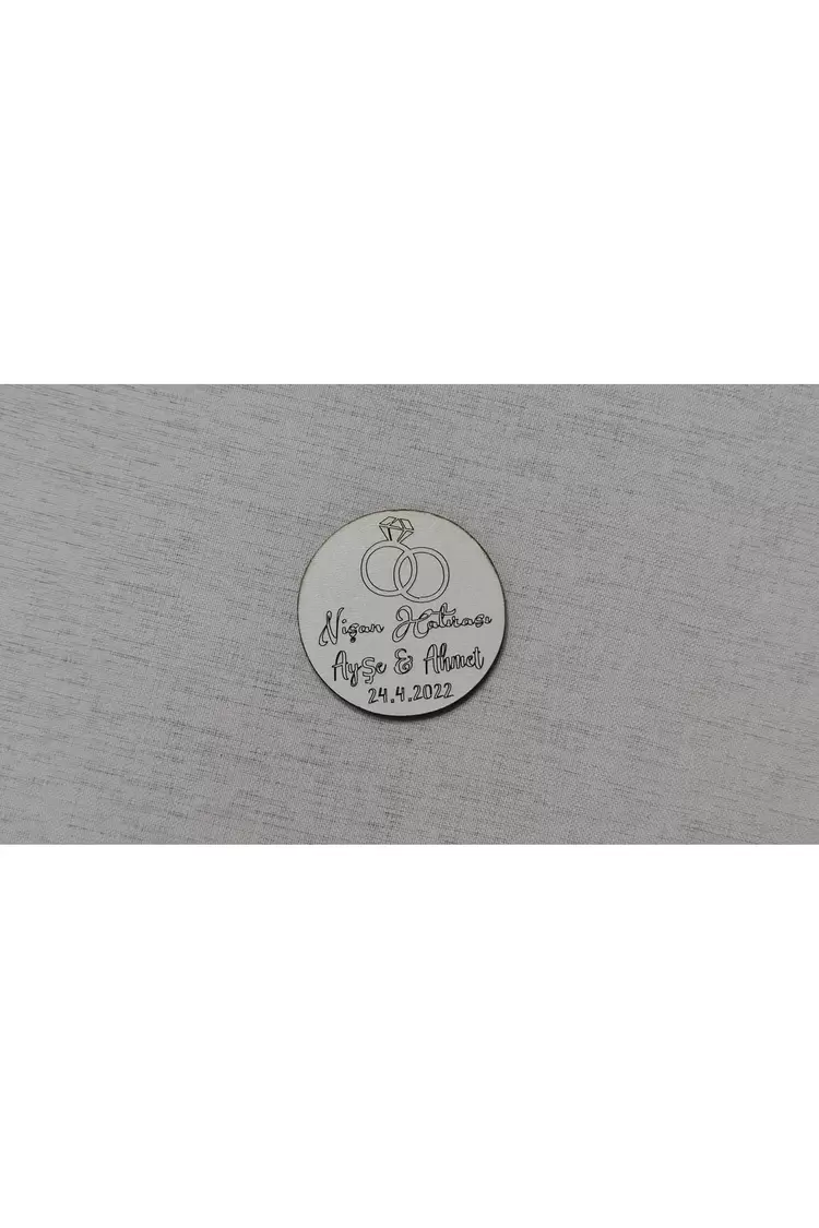 6 Cm Yüzüklü Magnet Söz Nişan Nikah Düğün 25 Adet