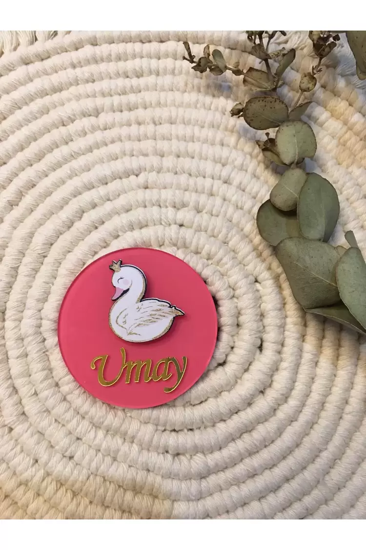 Magnet Kuğu Figürlü Pleksi 6 cm 10 adet