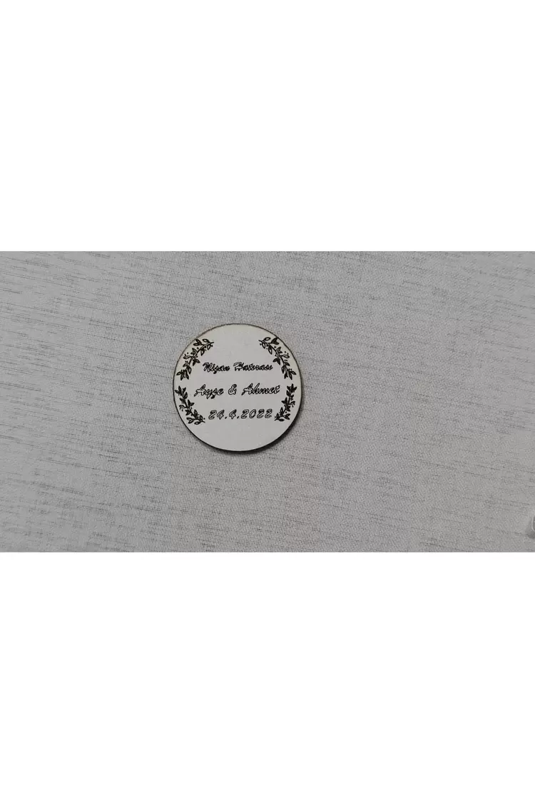 6 Cm Yaprak Çerçeve Magnet Söz Nişan Nikah Düğün 25 Adet