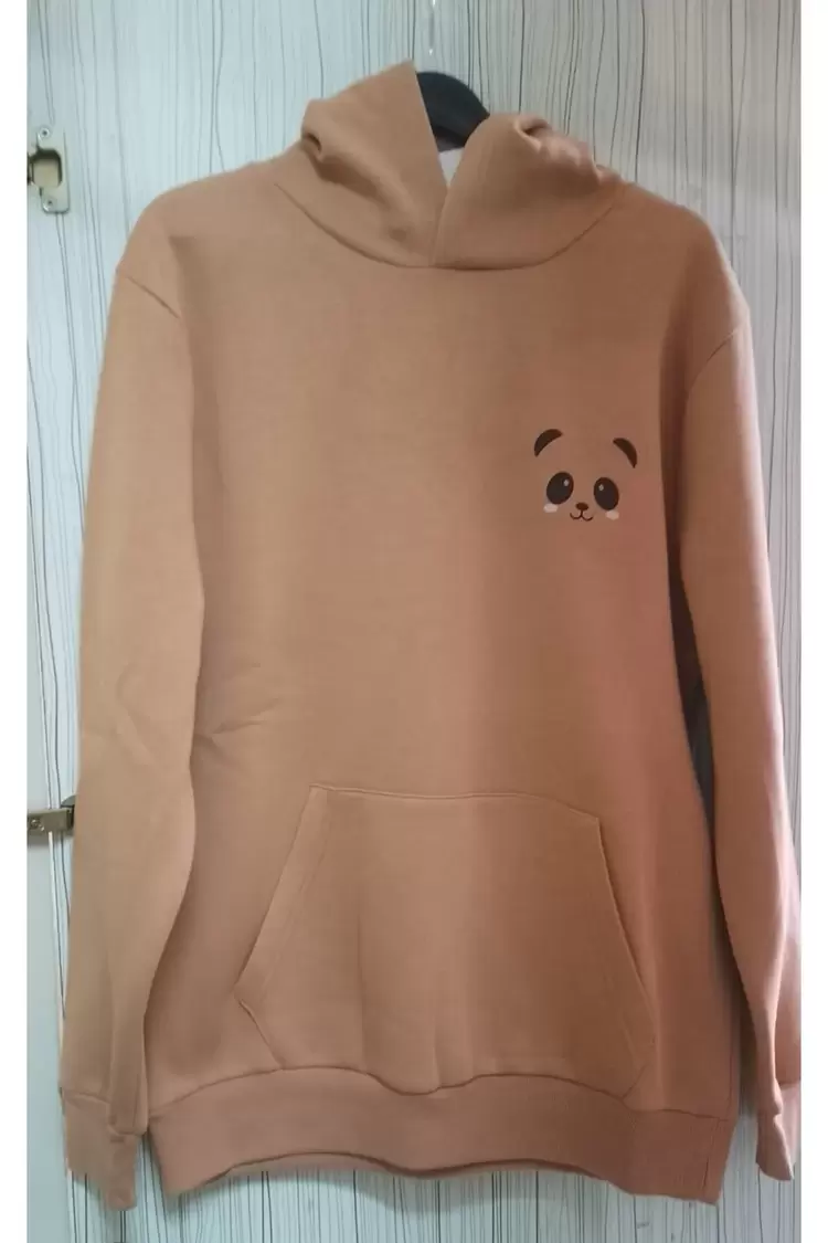 Unisex Baskılı Sweat Oversize Kapuşonlu