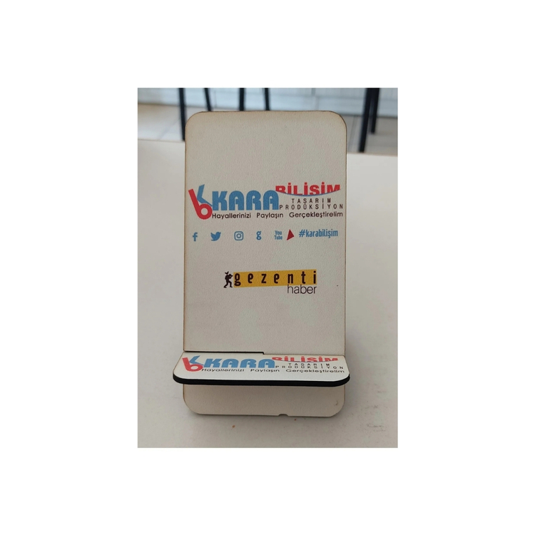 Firmaya Özel Logo Vb. Baskılı Ahşap Telefon Tutucu