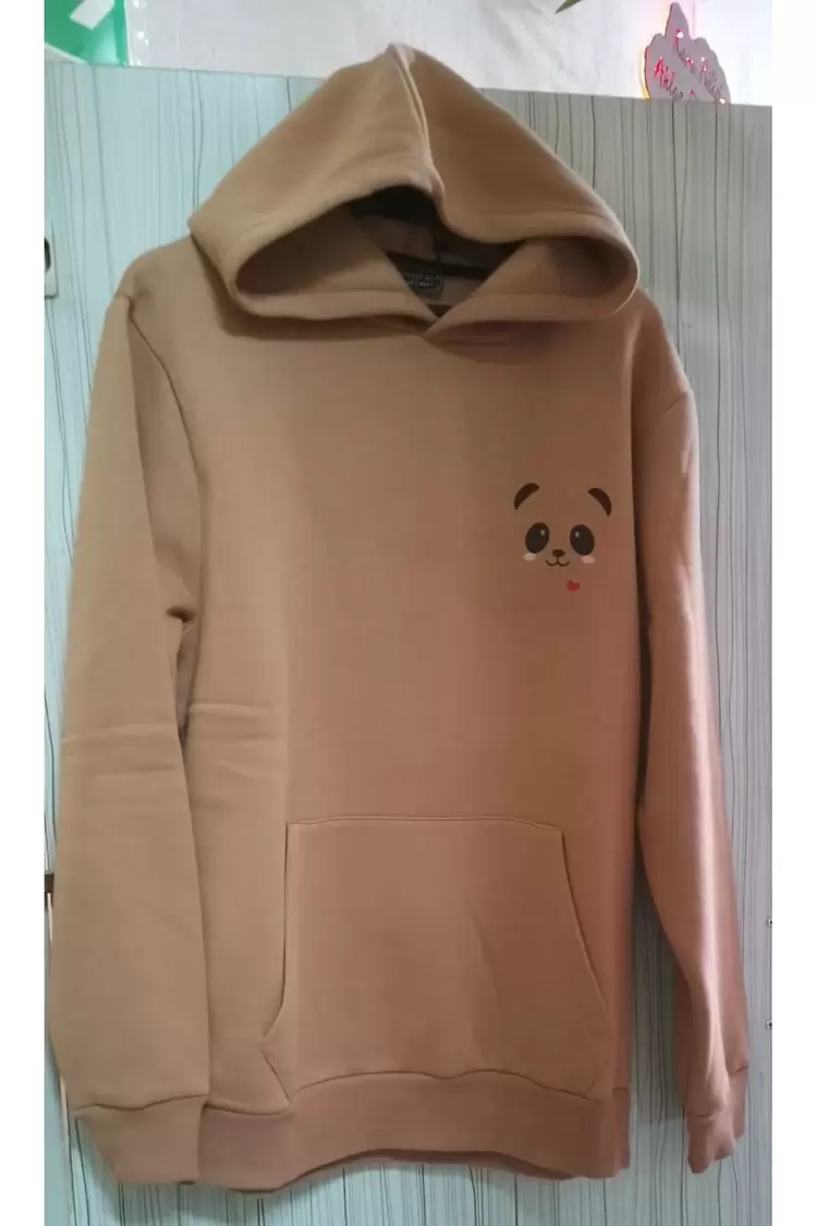 Unisex Baskılı Sweat Oversize Kapuşonlu