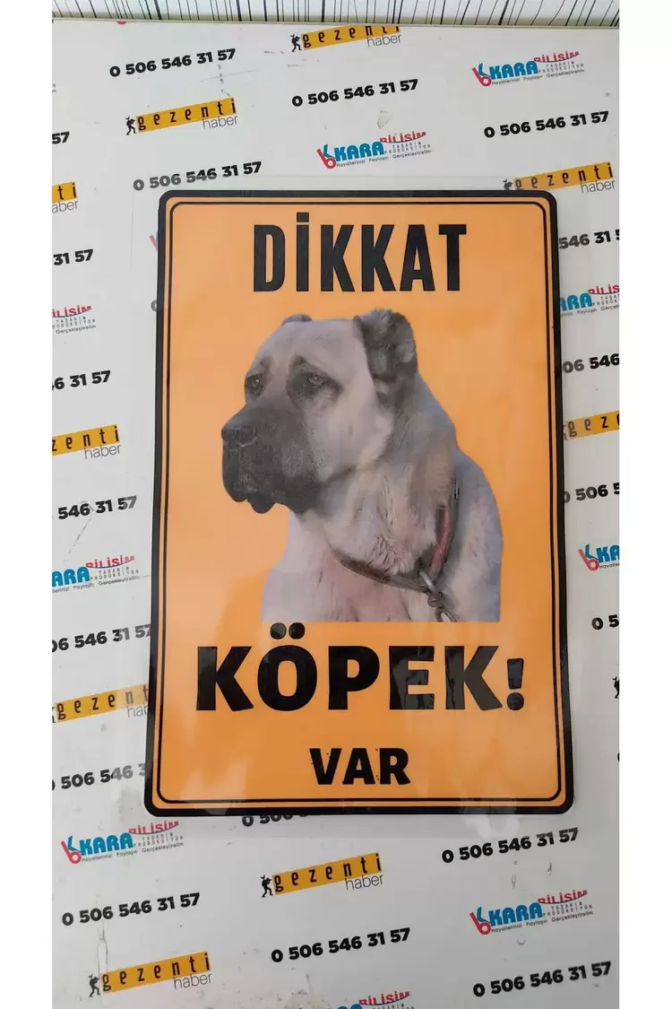 Dikkat Köpek Var Laminasyon Kaplamalı Kenarları Delikli(Kendi Köpeğin Resmiyle)