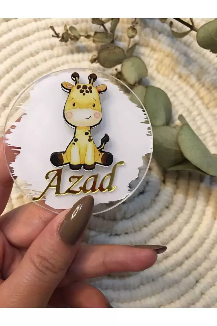 Magnet Zürafa Figürlü 10 adet 6 cm Beyaz