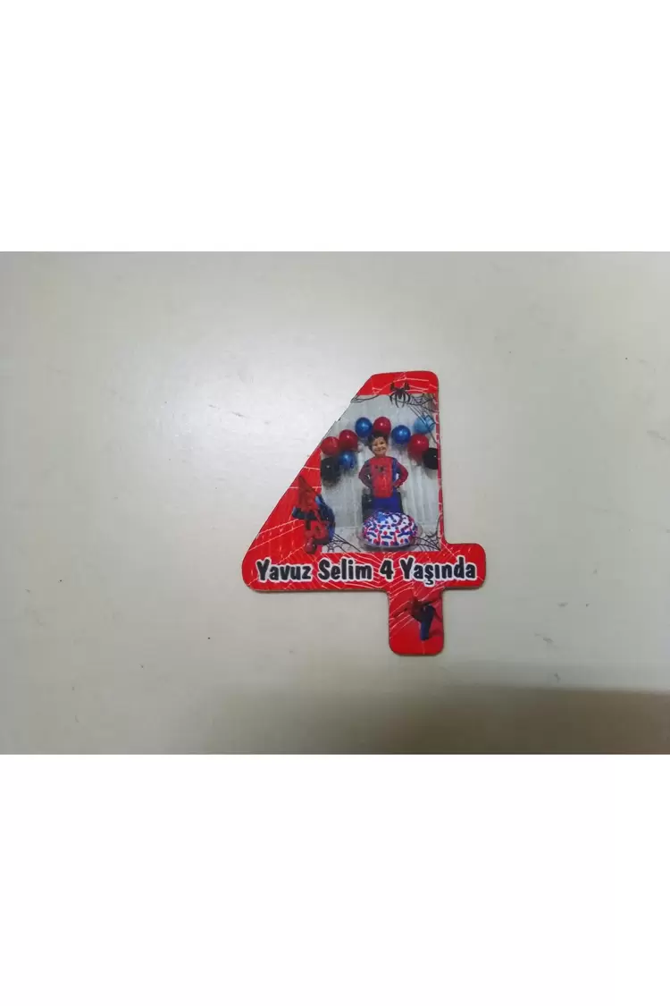 4 Yaş Ahşap Örümcek Dtf baskılı Mdf Magnet – Kişiye Özel Doğumı 6x7 Cm Foto 10 Adet
