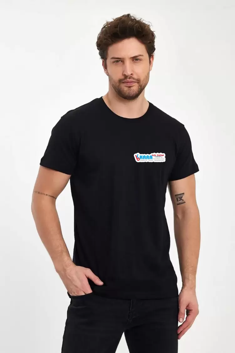 Kişiye Özel Fotoğraf Baskılı Oversize Siyah T-Shirt