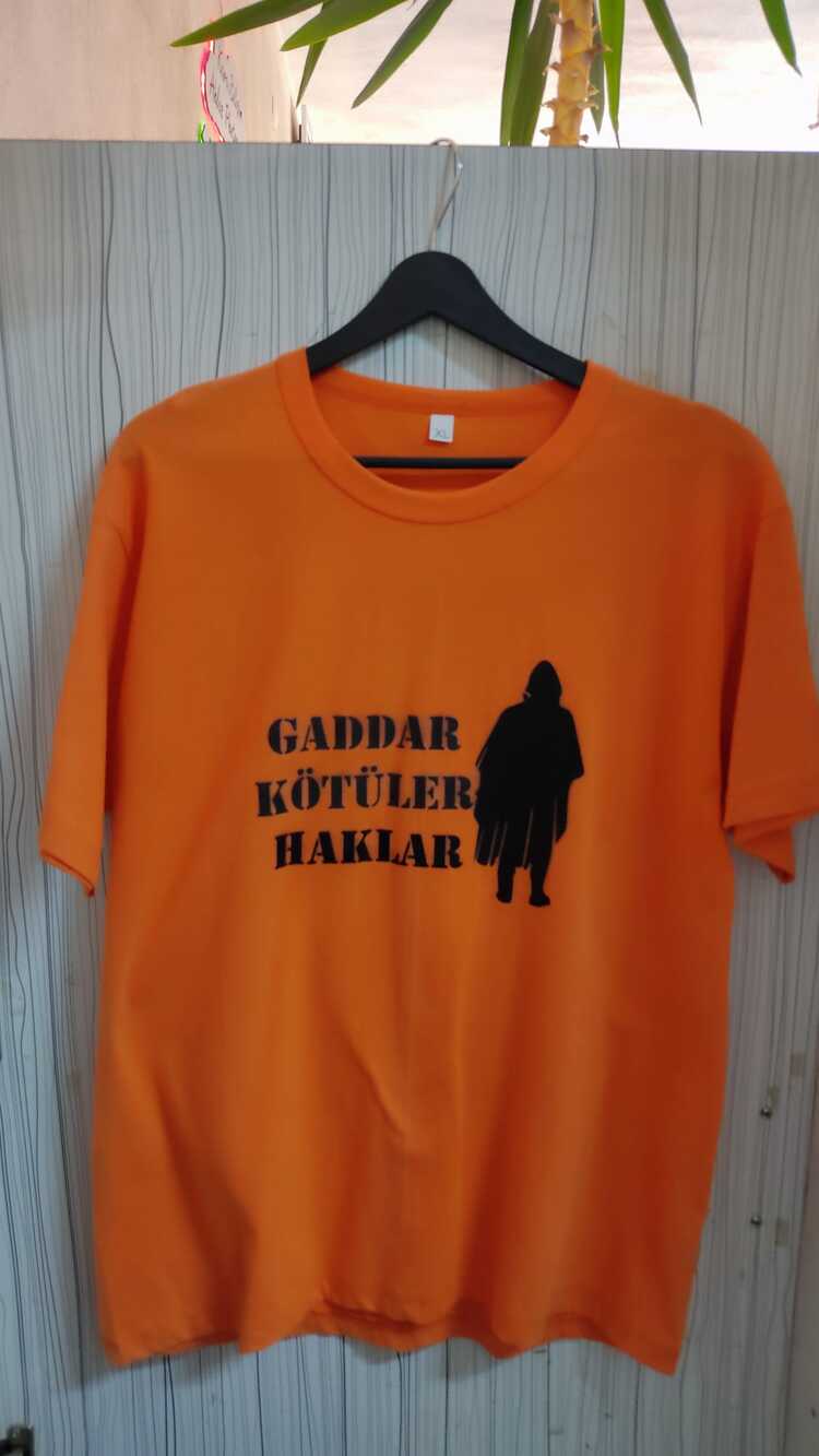 BİSİKLET YAKA BASKILI TURUNCU T-SHİRT ADET 1