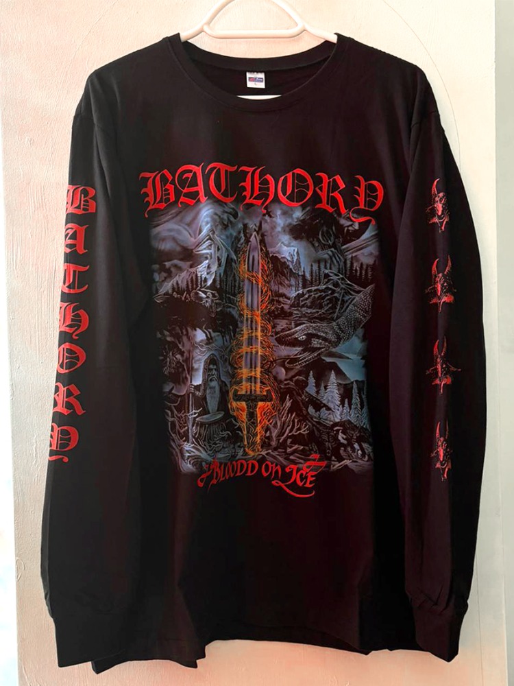 Bathory - Blood on Ice - Uzun Kollu Tshirt  (Arka Baskı Opsiyonel) (Black Metal)