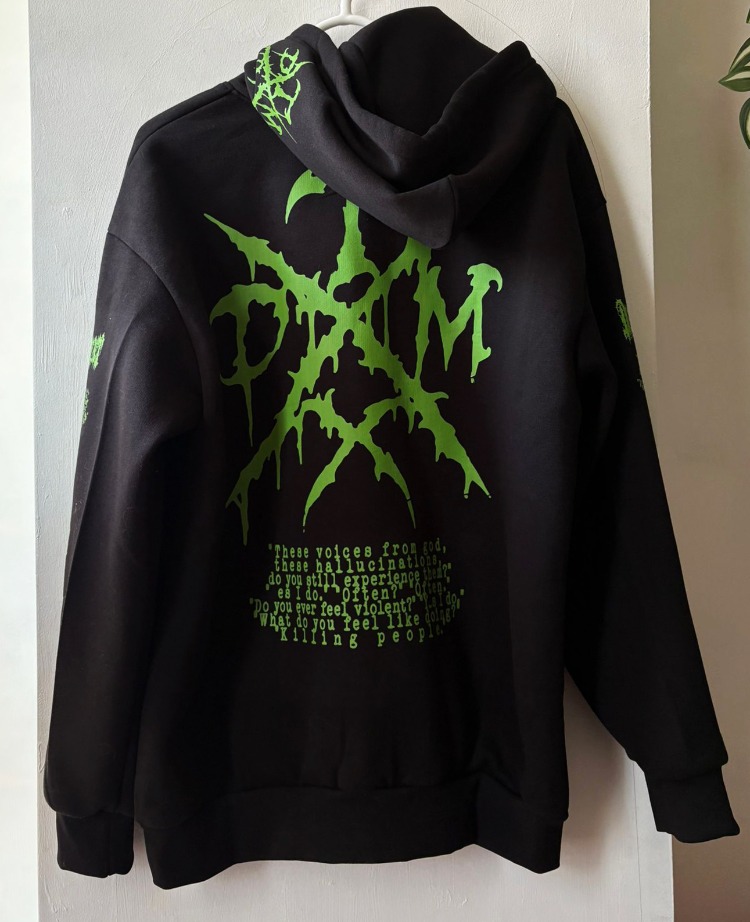 Devourment- TXDM - Hoodie (yeşil)  (Ön + arka  + Kol baskı) (Kafa baskı opsiyonel)