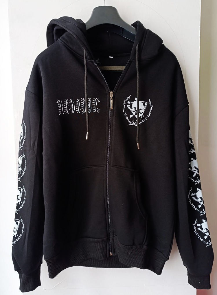 Revenge - No Remorse - Fermuarlı Hoodie (Ön + arka + Kol baskı)